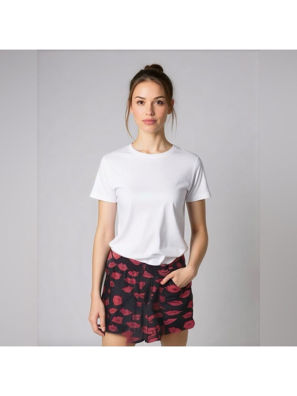 Women's Love in the Air Shorts, Size M, Black & Pink
